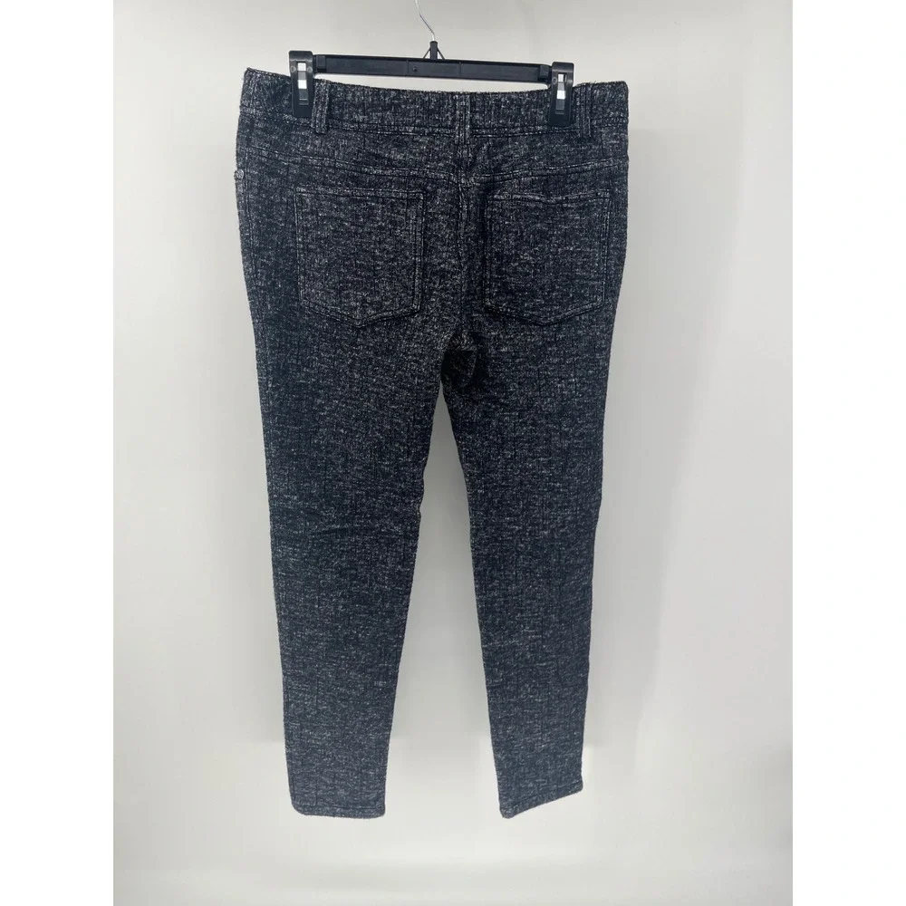 Tory Burch Wool Blend Tweed Slim Straight Leg Pants Black White‎ Size M